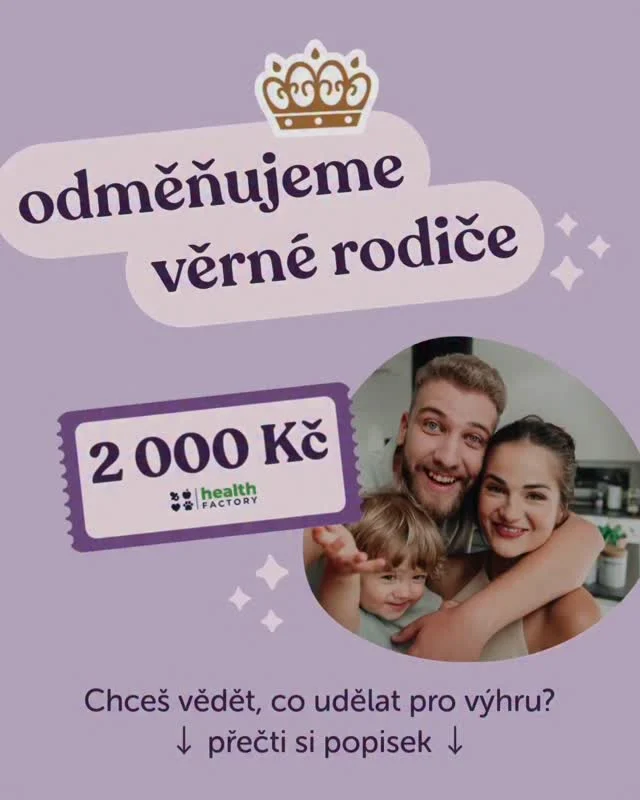 Nezapomeň, že ODMĚŇUJEME VĚRNÉ RODIČE! 🎉

Hraje se o voucher na 2000 Kč do našeho e-shopu @healthfactory_cz. Chceme tak odměnit naše věrné Kendarodiče, kteří pravidelně lajkují, komentují a sdílí naše příspěvky. 🫶

Další losování proběhne na začátku příštího měsíce na tomto profilu, kdy vylosujeme jednoho rodiče, který je součástí naší Kendarodiny a pravidelně s námi drží krok. Tak nezapomeň – každá reakce se počítá. 💜
